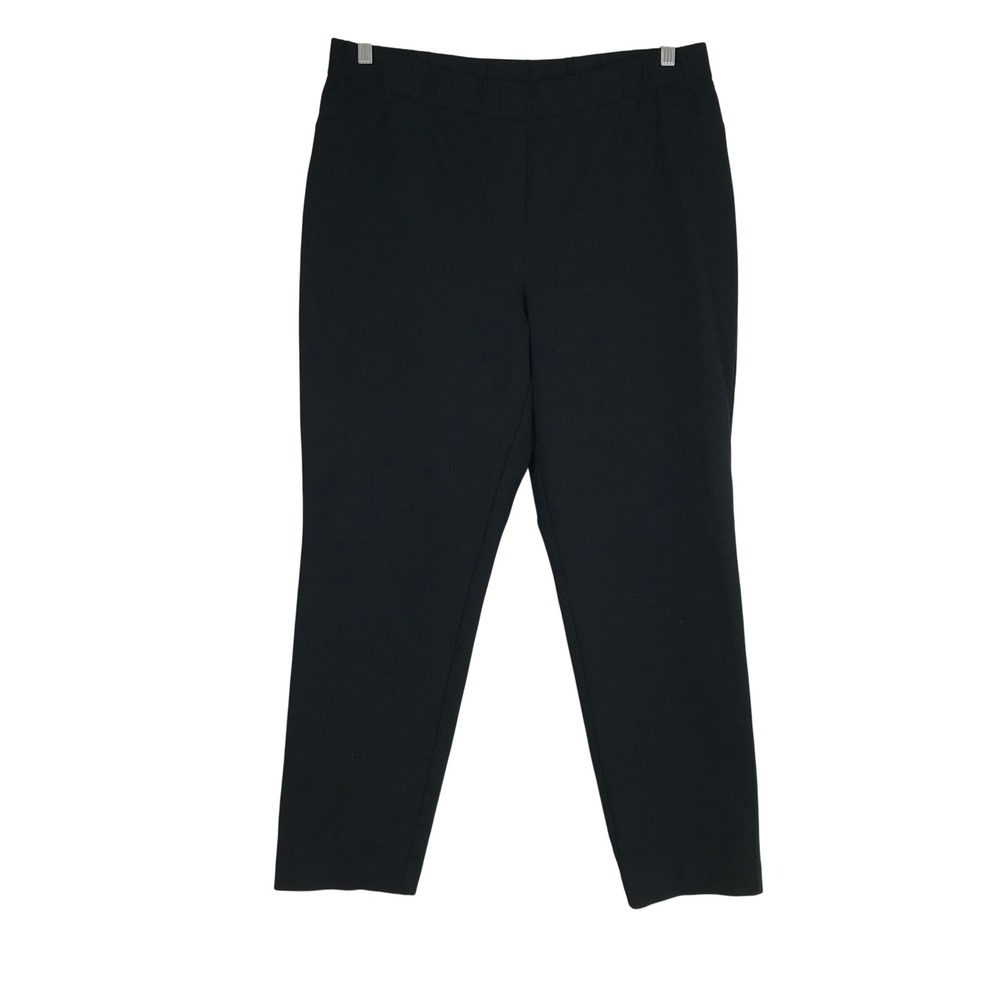 J. Jill Womens Black Ponte Slim Leg Pull On Pants Size Large Stretch Trousers